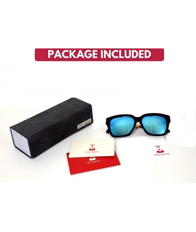 Oval Retro Inspired Handmade Acetate Square Sunglasses with Quality UV CR39 Lens Gift Pakcage Included - CD18RII3XZG $79.63