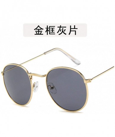 Aviator Lady Tinted Color Lens Big Round Sunglasses Men Women Retro Metal Frame Eye Vintage Tiny Female Sun Glasses - 18 - CO...