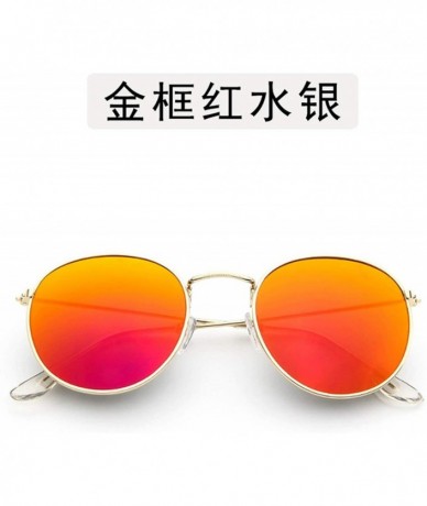 Aviator Lady Tinted Color Lens Big Round Sunglasses Men Women Retro Metal Frame Eye Vintage Tiny Female Sun Glasses - 18 - CO...