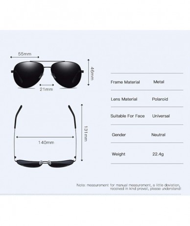 Aviator Men's Metal Polarizing Sunglasses Classic European and American Square Driving Sunglasses - A - CH18QQ2C6DE $58.74