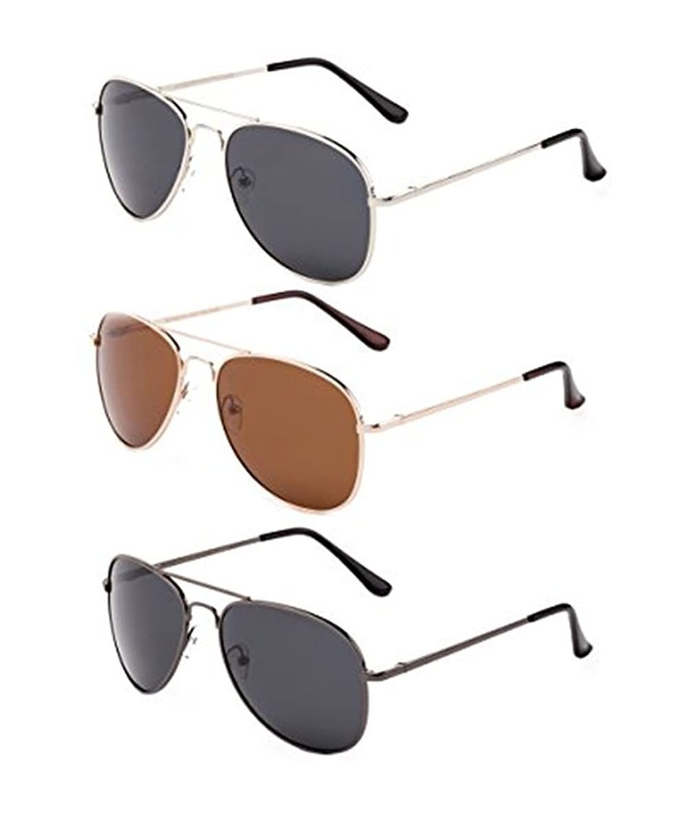 Aviator Polarized Sunglasses Classic Aviator Flash Full Mirror Lens Spring Hinge UV Protection - CB1855AX2D6 $39.32