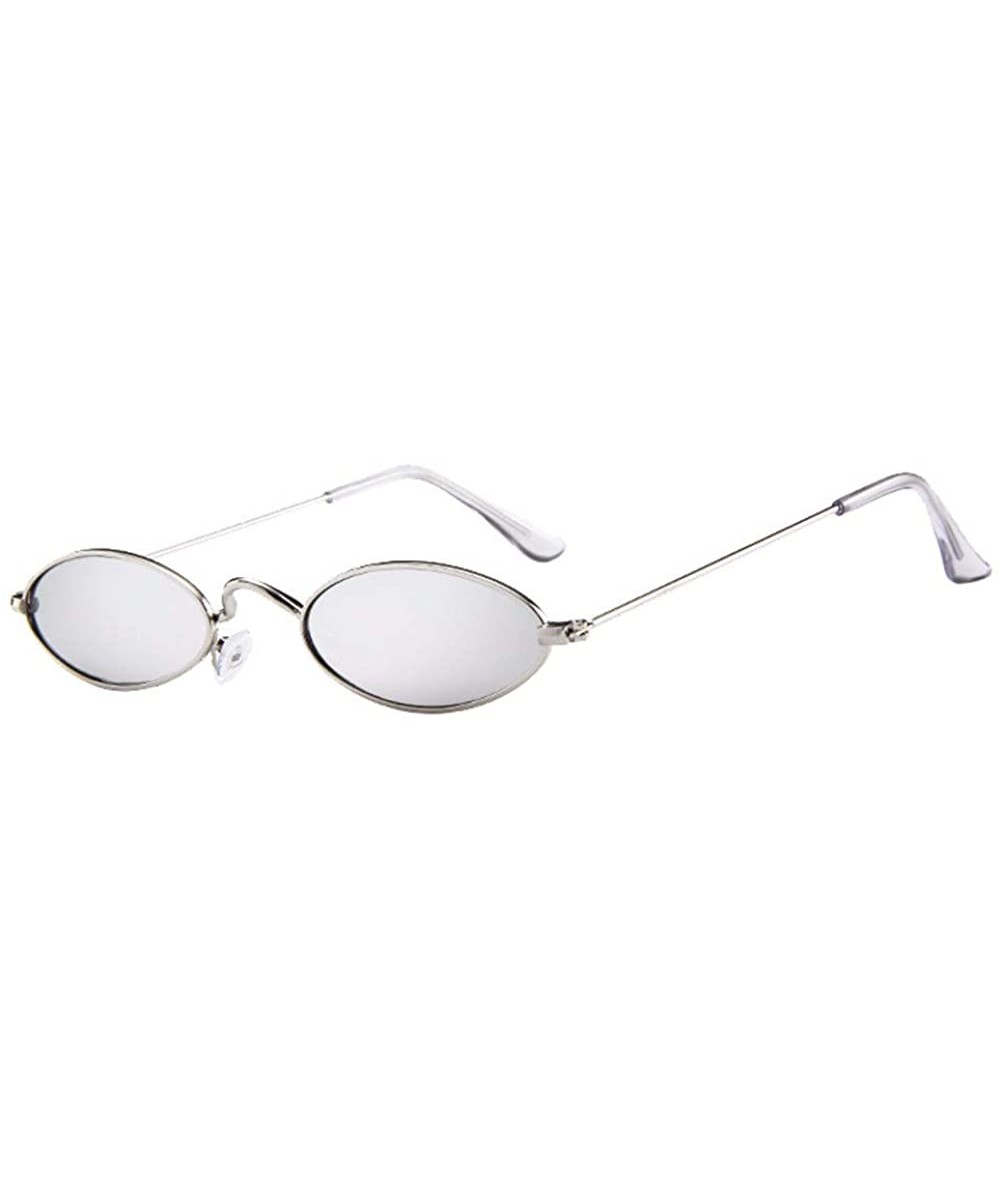 Round Cheap Fashion Mens Womens Retro Small Oval Sunglasses Metal Frame Shades Eyewear - Multicolor-g - C118T07ZX7G $17.86