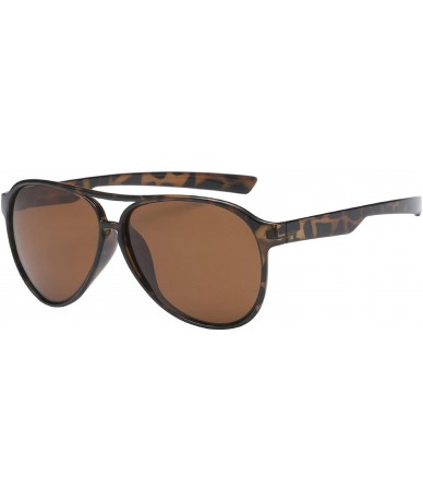 Aviator Classic Unisex Polarized Ultra Lightweight Flexible Aviator Sunglasses (Honey Tortoise - Polarized Brown - 56) - CE18...