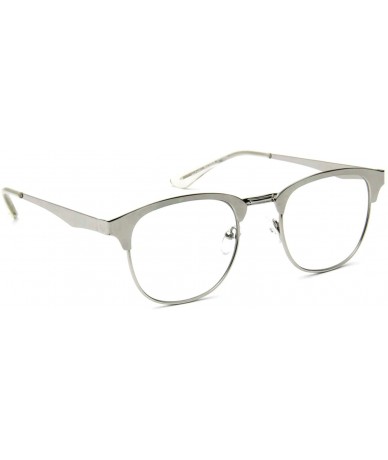 Round Vintage Clear Lens Eyeglasses Round Metal Retro Men Women Fashion - Silver - CD18EMHMDRH $18.33