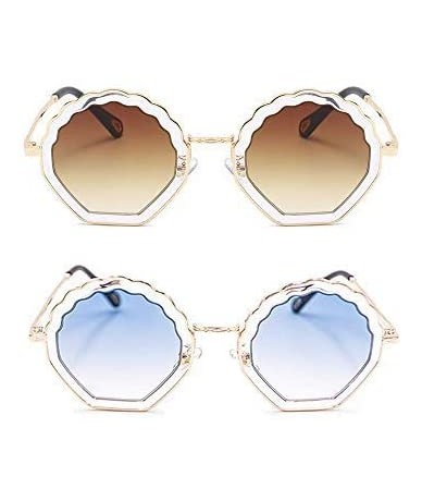 Square Fashion Polygon Sunglasses High end Sunscreen - CB18R4LZKT5 $23.39