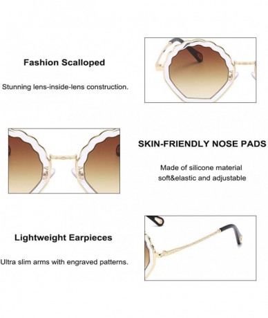 Square Fashion Polygon Sunglasses High end Sunscreen - CB18R4LZKT5 $23.39