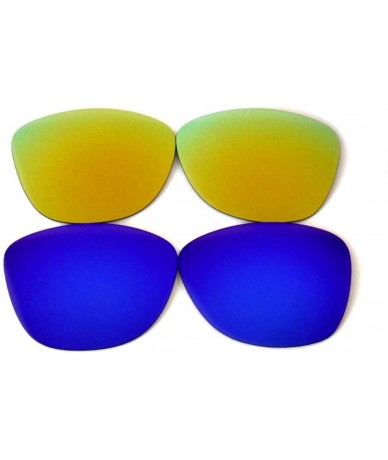 Oversized Replacement Lenses for Oakley Frogskins Black&BluePurple&Gold Color Polarized 4 Pairs-! - Clear - CK12GRM9EWV $27.19