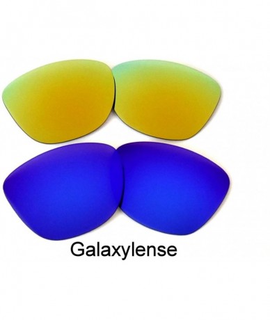 Oversized Replacement Lenses for Oakley Frogskins Black&BluePurple&Gold Color Polarized 4 Pairs-! - Clear - CK12GRM9EWV $27.19