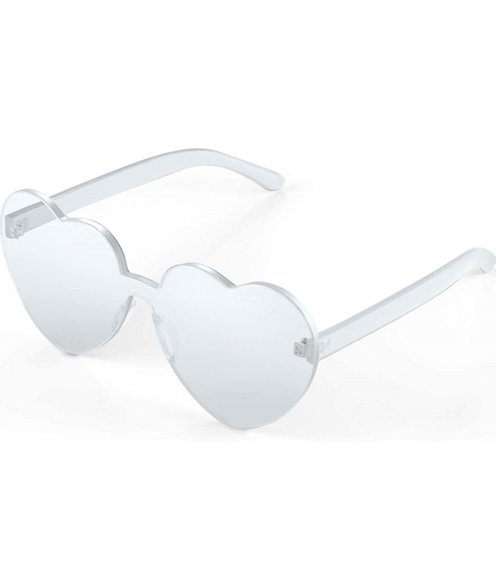 Aviator Heart Shape Sunglasses Party Sunglasses - Clear - C318UN3OW7M $18.32