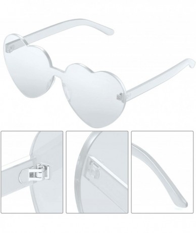 Aviator Heart Shape Sunglasses Party Sunglasses - Clear - C318UN3OW7M $18.32