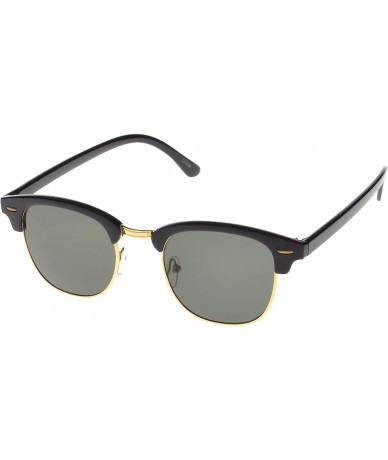 Wayfarer Soho Retro Square Fashion Sunglasses - Black-gold-smoke - C212DXM9XMJ $17.97