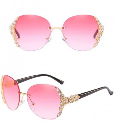 Rimless Classic Vintage Rimless PC Ladies Womens Sunglasses for Fashion Eyewear - Pink - C918DM52XWN $26.84