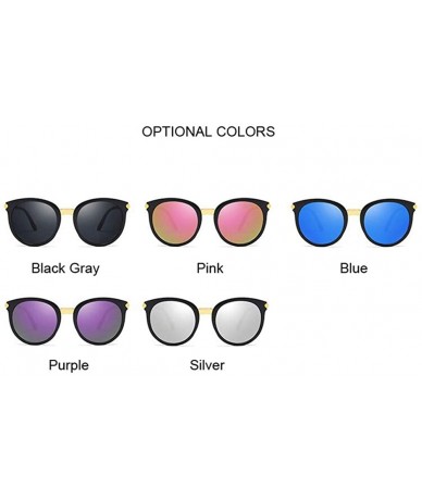 Cat Eye Vintage Black Cat Eye Sunglasses Women Fashion Mirror Sun Glasses - Silver - CS18WZSW0NY $44.37