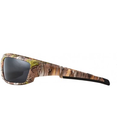 Sport Brown Forest Camouflage Polarized Sunglasses for Men Full Frame Strong Arms & Free Matching Microfiber Pouch - CK12O6WN...