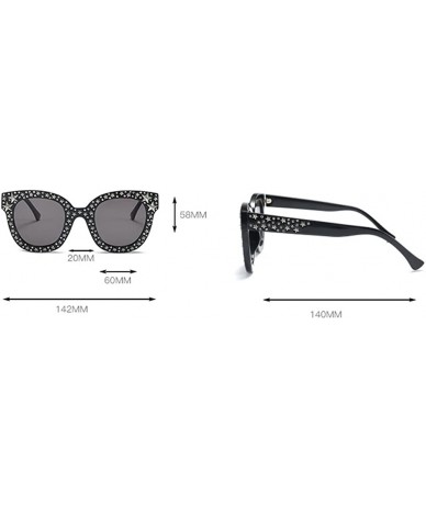 Square Star Rhinestone Sunglasses Women Black Sun Glasses High Fashion Design 2018 - Silver - C518DKLTUTL $25.18