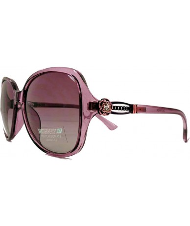 Aviator Vintage Thick Oversized Plastic Frame Womens Sunglasses UV 400 - Red W Flower - CM18RQLCISY $23.00