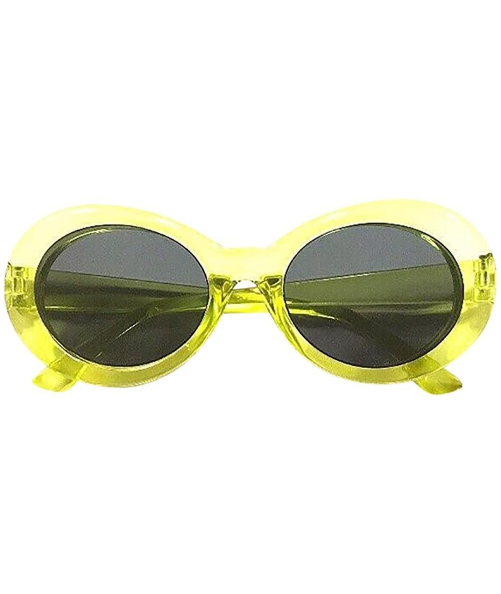 Goggle Retro Vintage Clout Goggles Unisex Sunglasses Rapper Oval Shades Grunge Glasses - E - CB193XHX96Y $17.53