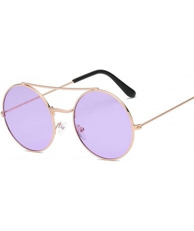 Shield New Arrival Round Sunglasses Coating Retro Women Brand Designer Female Lady Vintage Mirrored Glasses - CN198ZSAL75 $60.96