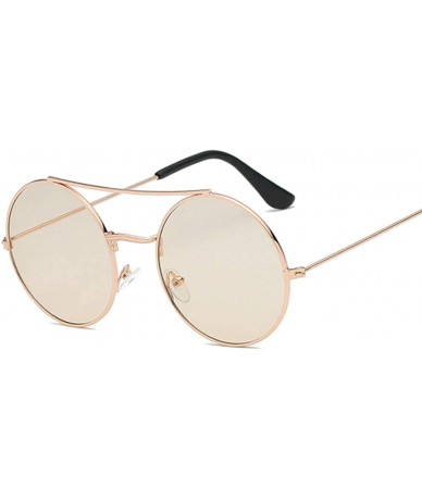 Shield New Arrival Round Sunglasses Coating Retro Women Brand Designer Female Lady Vintage Mirrored Glasses - CN198ZSAL75 $60.96