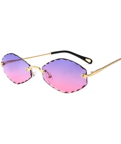 Rimless Polarized Sunglasses Rimless Protection Fashion - Purple Pink - CP18TND2OI9 $31.90