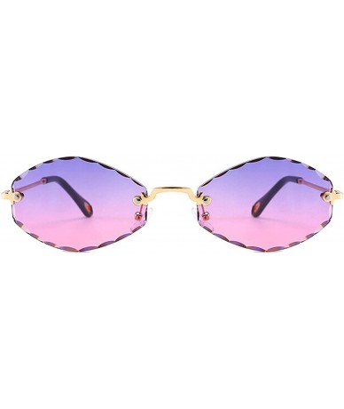 Rimless Polarized Sunglasses Rimless Protection Fashion - Purple Pink - CP18TND2OI9 $31.90