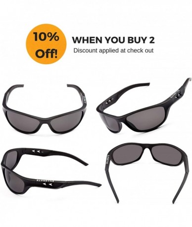 Wrap TR90 Polarized Sports Sunglasses- Running Golf Driving Fishing Cycling - Black - CM18QGQUQ3R $37.43