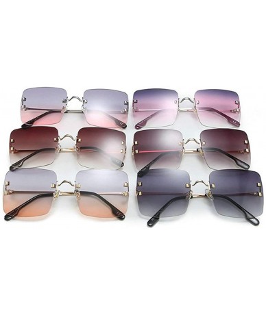 Square 2019 New Women's Frameless Square Sunglasses Individual Irregular Frameless Retro Sunglasses UV400 - Grey - CP193II6LS...