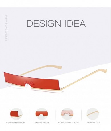 Square Fashion oversized square sunglasses Unique - Gold-red - CC18Y0MXUWG $19.40