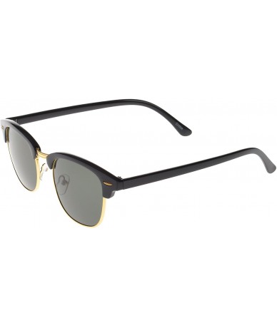 Wayfarer Soho Retro Square Fashion Sunglasses - Black-gold-smoke - C212DXM9XMJ $17.97