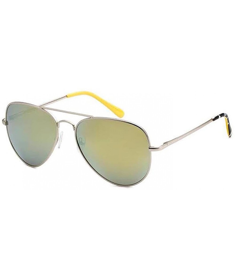 Aviator Camo Aviator Sunglasses - Silver/Yellow - CV18DNGZOM0 $18.70