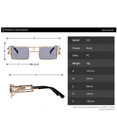 Oversized Hip-Hop Square Metal Small Frame Clear Color Lens Sunglasses - Gold-clear - CK189MTQKY3 $25.06