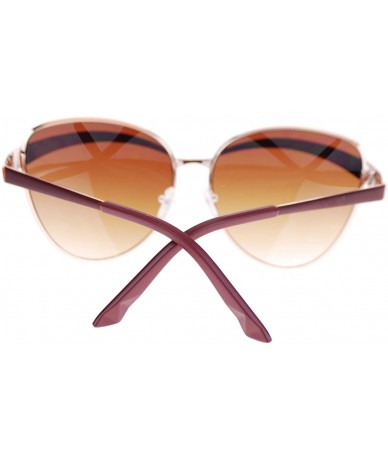 Butterfly Womens Celebrity Fashion Sunglasses Metal Butterfly Designer Frame - Burgundy Gold - CT11SERKAFH $17.70