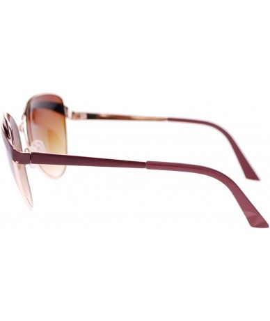 Butterfly Womens Celebrity Fashion Sunglasses Metal Butterfly Designer Frame - Burgundy Gold - CT11SERKAFH $17.70