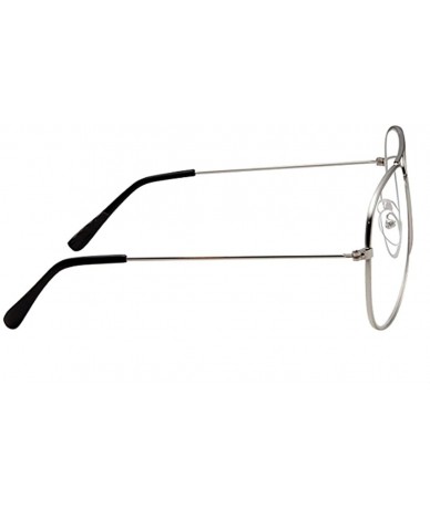 Aviator Clear Lens Aviator Eyeglasses - A1 Silver Large - CW12MAZTWPG $18.40