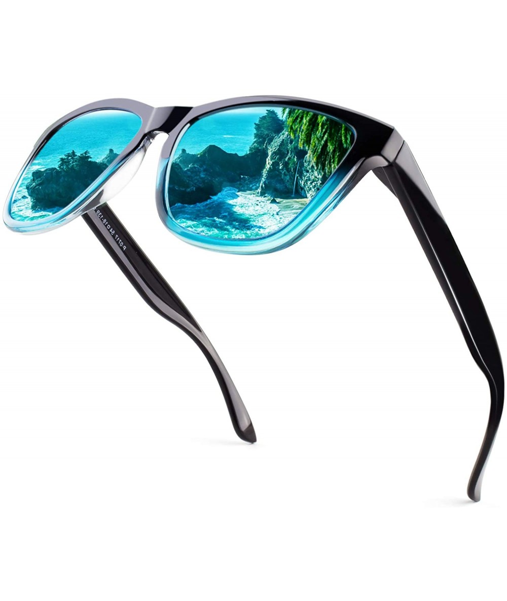 Sport Polarized Sunglasses for Men Driving Sun glasses Shades 80's Retro Style Brand Design Square - CM18T72R5QI $21.28