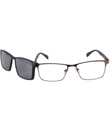 Rectangular Rectangular Frame Optical Glasses Polarized Clip On Sunglasses Men-9913 - C3 - CC12M9J2199 $64.85