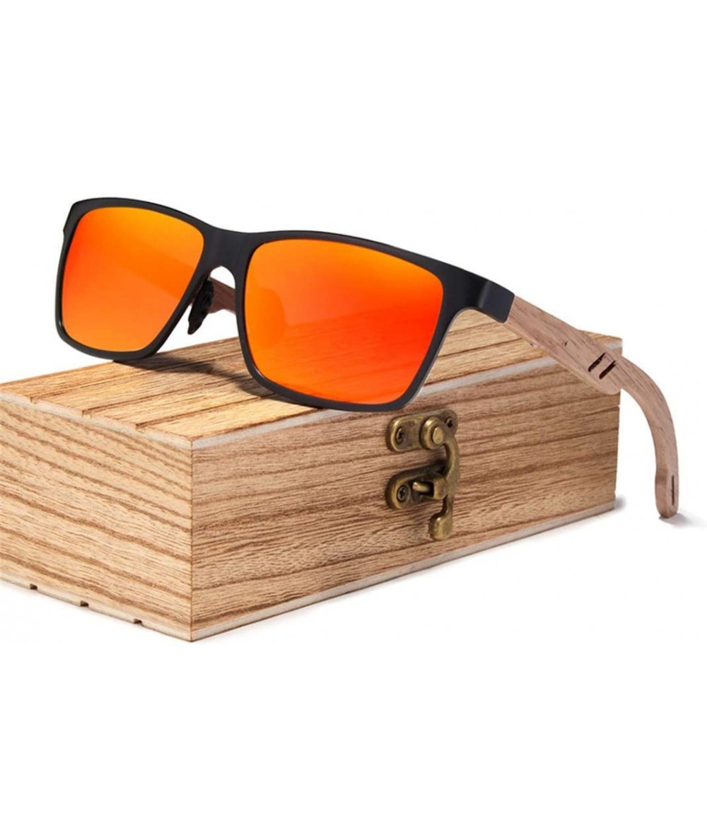 Rimless Wood Men Sunglasses Polarized Wooden Sun Glasses for Women Lens Accessories - Red Walnut Wood - C0194O7M2NI $60.86