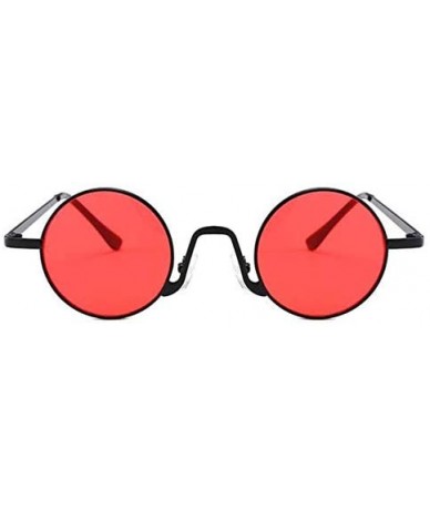 Round Fashion Round Metal Frame Glasses Steampunk Sunglasses1562 - Black-red - C418M4MCG5N $21.43