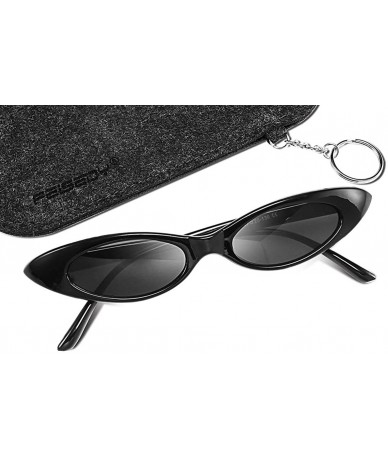 Cat Eye Small Cat Eye for Women Sunglasses Clout Goggle Jelly Glitter Sharp B2423 - Black/Smoke - C218DORMRAY $18.28