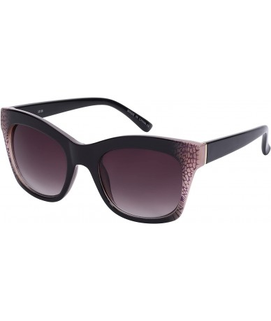 Wayfarer Women's Fashion Cat Eye Two Tone Sunglasses with Gradient Lens 32128TT-AP - Black-pink - C012DG5Y1GB $17.66