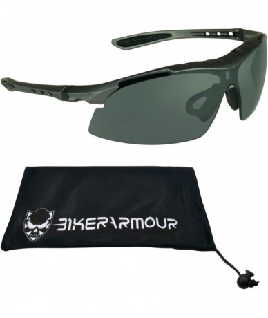 Semi-rimless seguridad ciclismo motocicleta actividades deportivas - Smoke Lens With Gray Frame - C011C2FYVTT $27.46