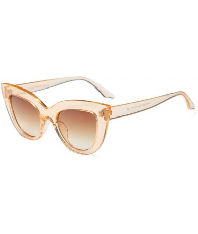 Goggle Vintage Retro Cateye Sunglasses for Women Bold Colorful Cat Eye UV400 Protection - Clear Brown - CC18I3UKZOI $22.87