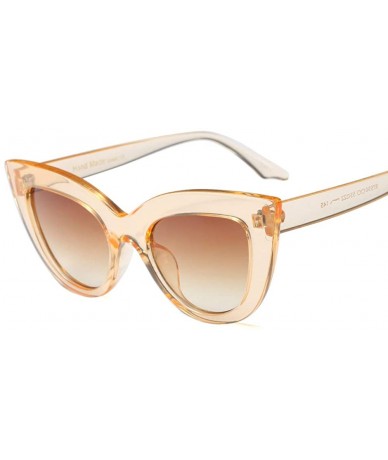 Goggle Vintage Retro Cateye Sunglasses for Women Bold Colorful Cat Eye UV400 Protection - Clear Brown - CC18I3UKZOI $22.87