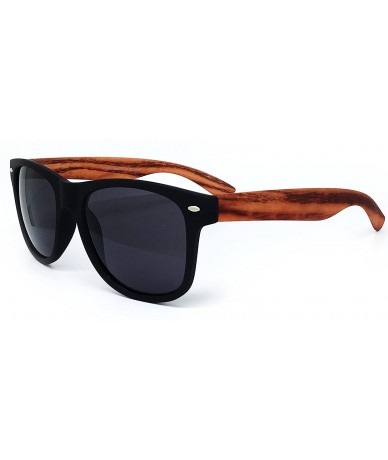 Square CH51 Faux Wood Matte Finish Soft Horn Rimmed Womens Mens Funky Sunglasses - Faux Wood - CZ182LMR0Q2 $26.17