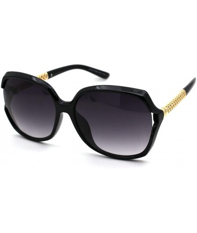 Butterfly Womens Butterfly Jewel Hollow Metal Arm Chic Sunglasses - Black Gold Smoke - CG18W5HUQ3M $22.87