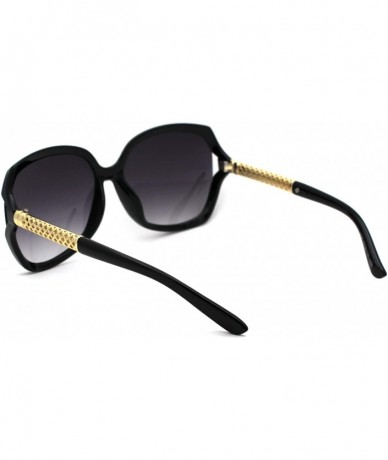 Butterfly Womens Butterfly Jewel Hollow Metal Arm Chic Sunglasses - Black Gold Smoke - CG18W5HUQ3M $22.87