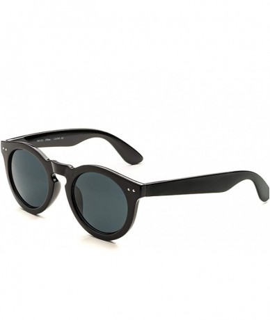 Round Classic Vintage Fashion Round Sunglasses P2120 - Black Smoke - CU18Q7ZMNI6 $17.82