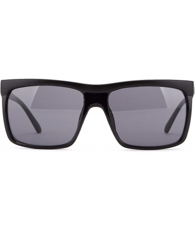 Oversized Flat Top Square Gradient Frame Womens Mens Super Oversized Unisex Fashion Sunglasses - Black/Smoke - C311M5N42EH $1...