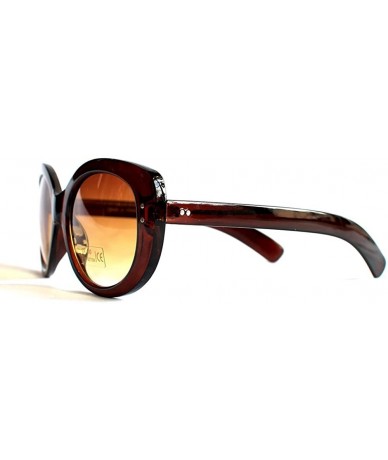 Butterfly Womens Oversized Big Lens Black Brown Shade Thick Frame Sunglasses - Leopard-b - CZ12HXDMTLV $28.94