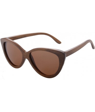 Wayfarer Polarized Wood Sunglasses Men's Wooden Eyewear UV400 Protective Sunglasses-6090 - Brown- Brown - C817YXSXURS $51.65